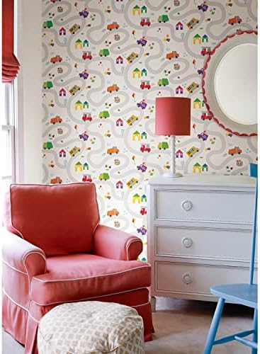 RoomMates RMK12629RL Multicolor CoComelon Road Map Peel and Stick Wallpaper 1