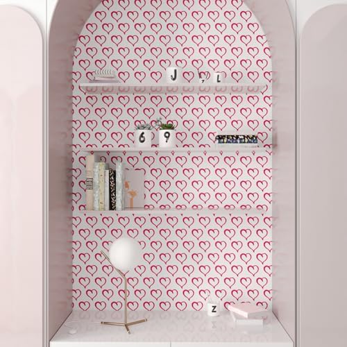 CHIHUT 177x236 Heart Wallpaper for Girls Room and Classroom Decor