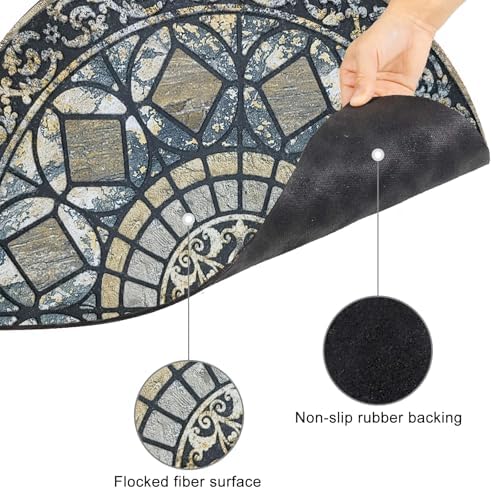 CHICHIC Large Entry Door Mat 24x36 Inch Blue Non-Slip Rubber Back