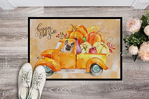 Carolines Treasures Fall Harvest Fawn French Bulldog Doormat 18x27