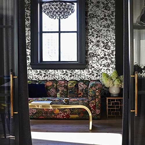 Floral Vintage Peel and Stick Wallpaper Black Rose Decor