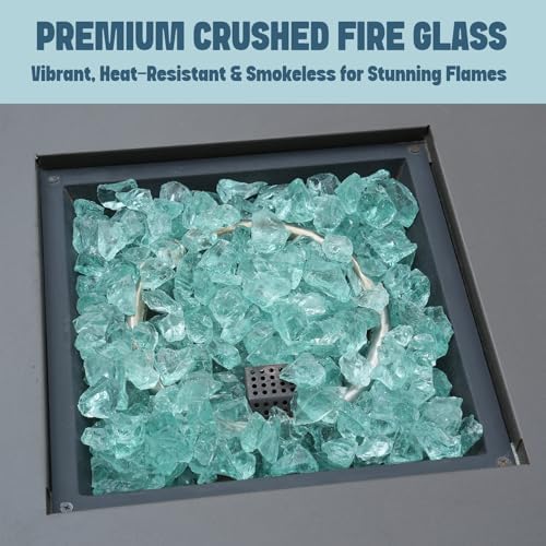 Mr Fireglass Crushed Fire Glass 10 lb Light Sea Blue