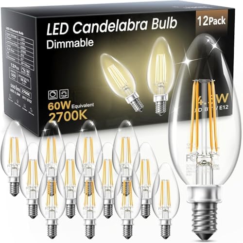 TJOY Dimmable LED Candelabra Bulbs 12Pack E12 Base