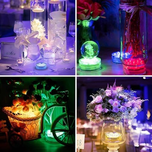 KIKOMO Submersible LED Lights with Remote 4 Pack