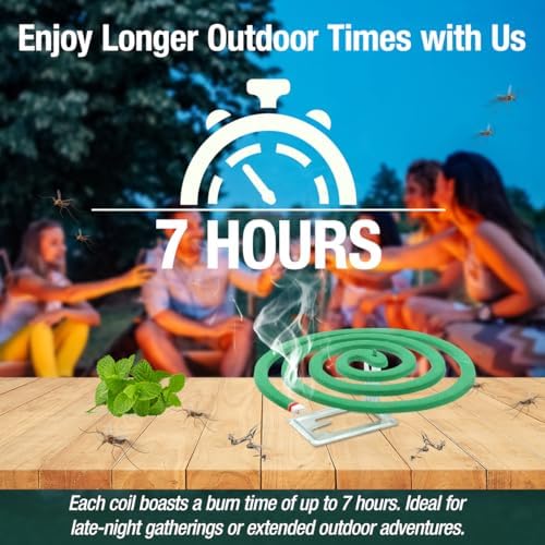 20 Pack Natural Mosquito Repellent Coils with Holder and Stands