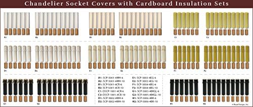 Royal Designs SCP-5006-4BK-6 4 Inch Candle Drip Sleeves Chandelier Socket Covers Black Set of 6