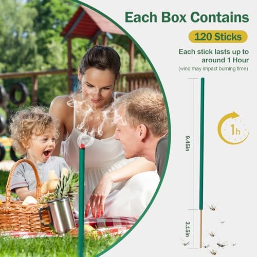 USKICH Mosquito Repellent Incense Sticks 120 Pcs