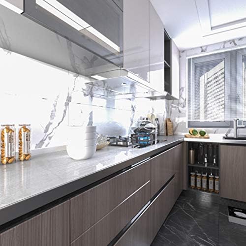 BAYYA Extra Wide Silver Metal Contact Paper for Kitchen Countertops and Appliances
