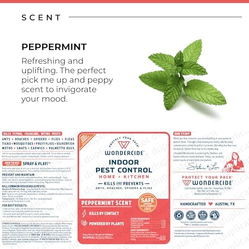 Wondercide Indoor Pest Control Spray with Natural Essential Oils - Pet and Family Safe 32 oz