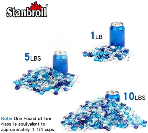 Stanbroil 10 Pounds Blended Fire Glass Beads 12 Inch