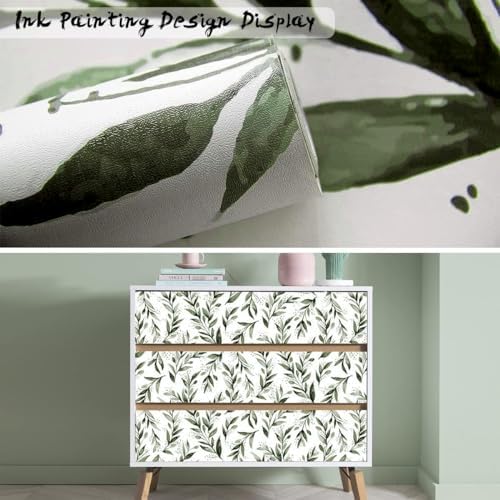 Livebor Olive Leaf Peel and Stick Wallpaper 177x1181 Inch