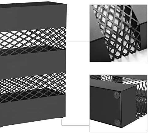 SONGMICS Metal Umbrella Stand for Entryway 47 x 11 x 161 Inches Black