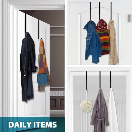 14 Inch Over The Door Hooks 4 Pack Black