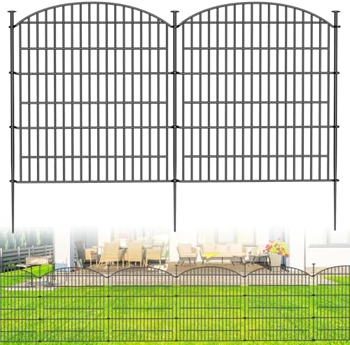 10 Panels Decorative Garden Fence - 32 in H x 236 ft L No Dig Dog Fence Outdoor for Yard Border Protection