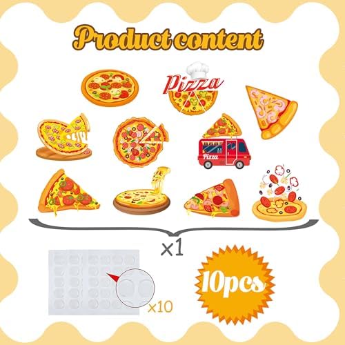 10Pcs Pizza Party Cutouts for Birthday Decorations