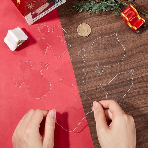 Sunnyclue 1 Bag 48Pcs Christmas Acrylic Blanks for Painting and DIY Crafts