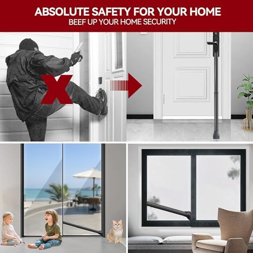 AceMining Door Security Bar Sliding Patio Stopper Heavy Duty Adjustable Jammer for Home and Travel