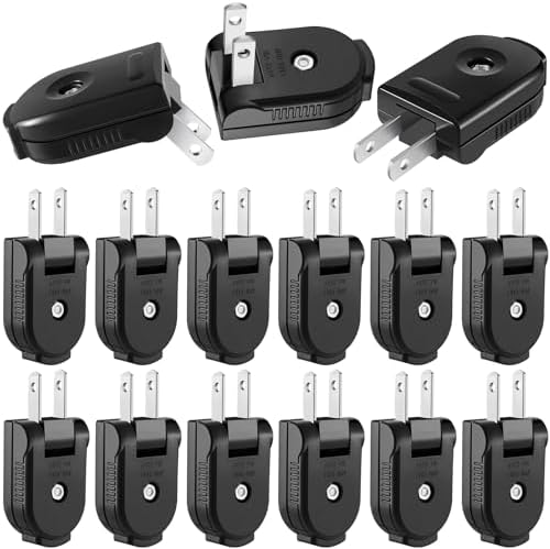 Flutesan 15 Pcs 2 Prong Replacement Plug Black