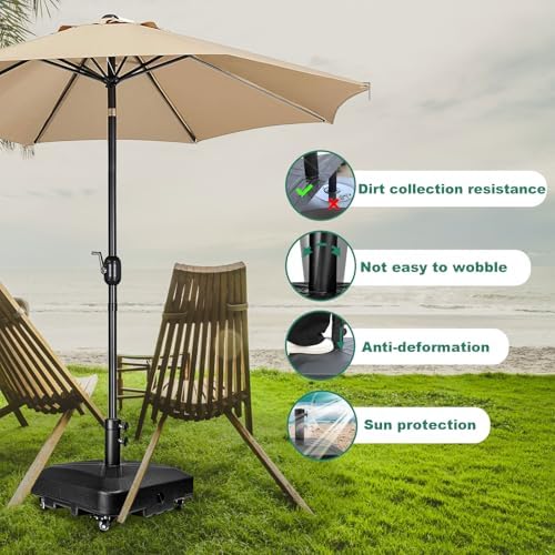 DZ4733 MS Heavy Duty Umbrella Base with Wheels Black
