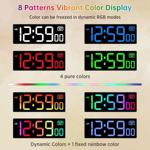 Soobest Digital Wall Clock with RGB Color and Remote Countdown Timer