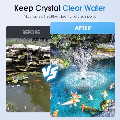 POPOSOAP Pond Filter with Pump Fountain Kit 660GPH Koi Pond Water Cleaner