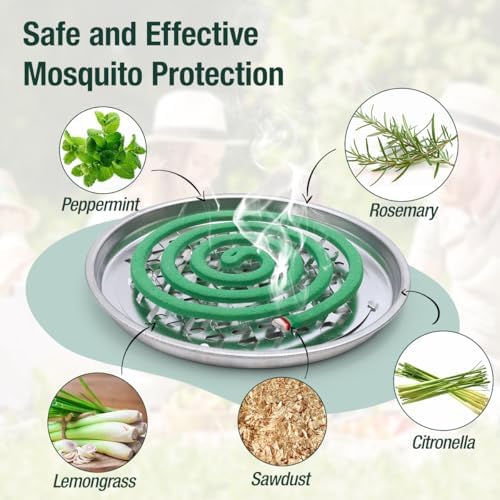 20 Pack Natural Mosquito Repellent Coils with Holder and Stands