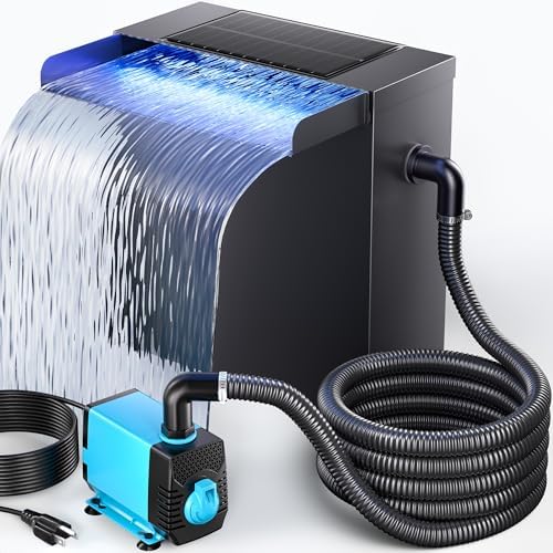 POPOSOAP Pond Waterfall Spillway Kit with LED Lights