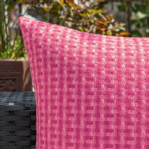 Kevin Textile Waterproof Throw Pillow Covers Pack of 2 Hot Pink