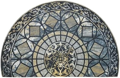 CHICHIC Large Entry Door Mat 24x36 Inch Blue Non-Slip Rubber Back