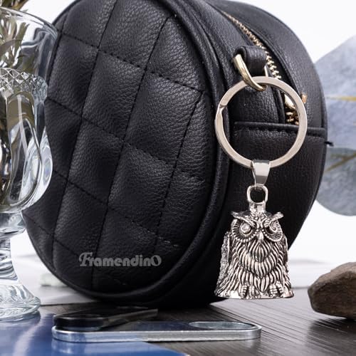 Framendino Lucky Guardian Bell Motorcycle Keychain Vintage Punk Car Accessory