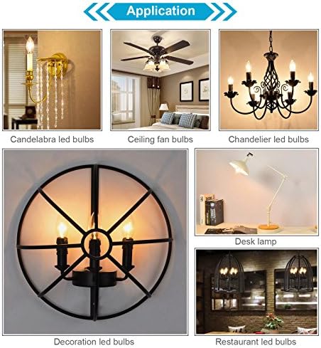 Ascher E12 LED Candelabra Light Bulb Pack of 5