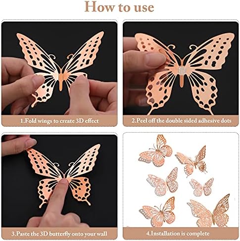 SAOROPEB 3D Butterfly Wall Sticker Decor Set
