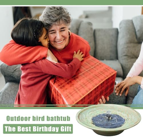 Solar Powered Bird Bath Fountain Durable Metal Outdoor Decor