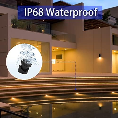 TENSUL Colored Pond Lights with Timer 1-Light IP68 Waterproof RGB Fountain Light for Outdoor Garden