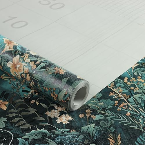 Lenify Green Floral Peel and Stick Wallpaper Roll 169x1181in
