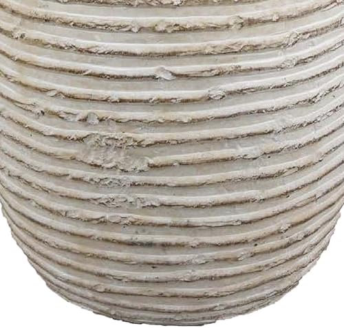 Benjara Lezlee Accent Planter Beige Terracotta 13 Inch