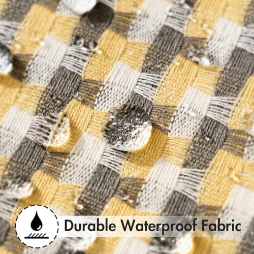 MIULEE 2 Piece Outdoor Throw Pillow Covers Square Waterproof Yellow