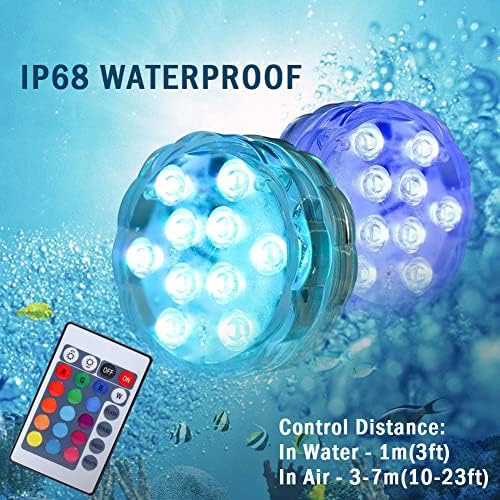 AquaMiracle 2-Pack Submersible LED Lights for Hot Tubs and Pools