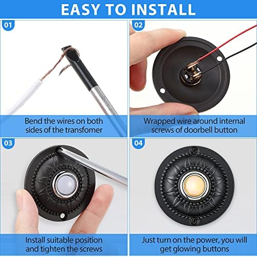 Dreyoo Round Metal Doorbell Push Button with LED Light