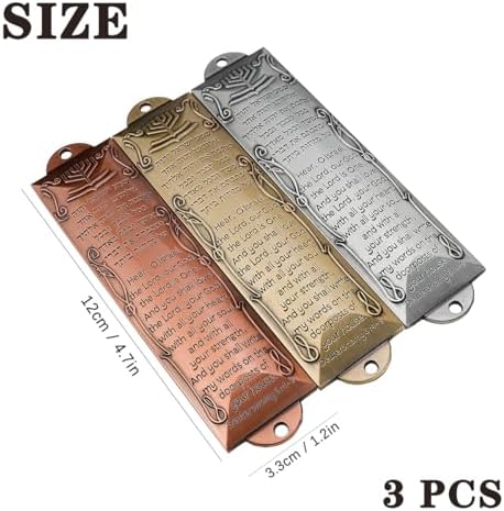 3pcs Metal Mezuzah Case with Scroll for Jewish Home Decor