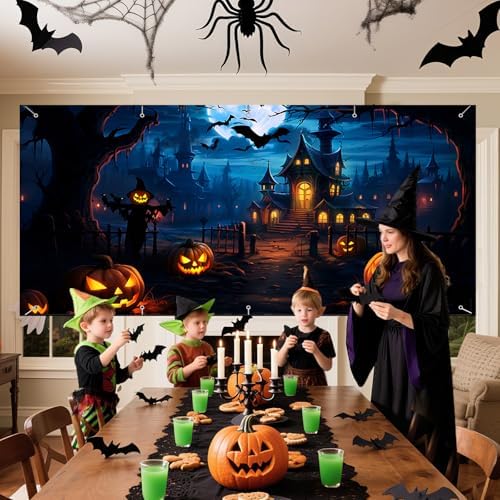 Spooky Halloween Garage Door Banner 7x16 Ft