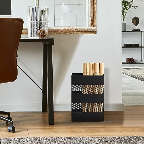 LANDVOI Umbrella Stand Slim Metal Holder for Entryway with Removable Drip Tray and Weighted Base