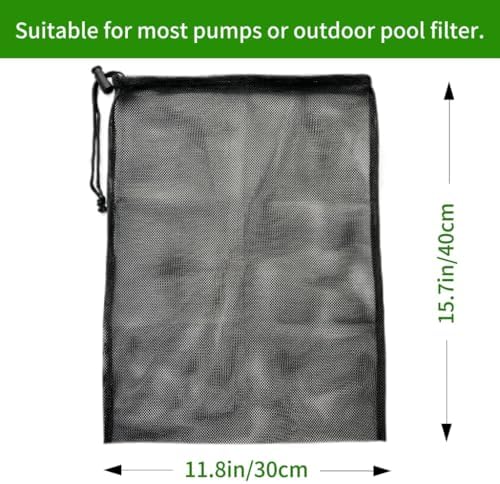 2 Pcs Pond Pump Cover Filter Bag 118x157 Black Mesh Bag for Water Gardens