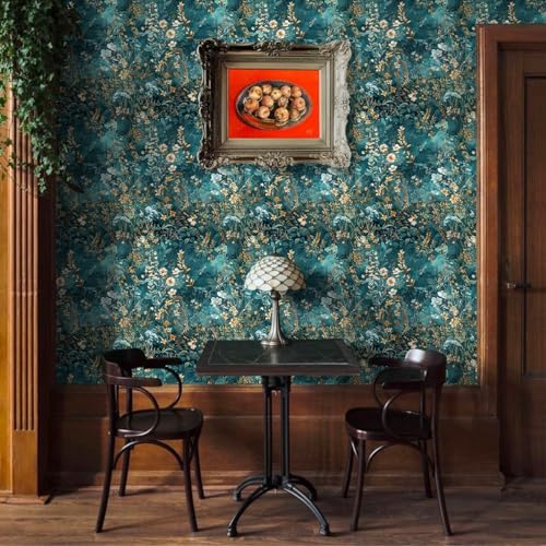 Lenify Green Floral Peel and Stick Wallpaper Roll 169x1181in