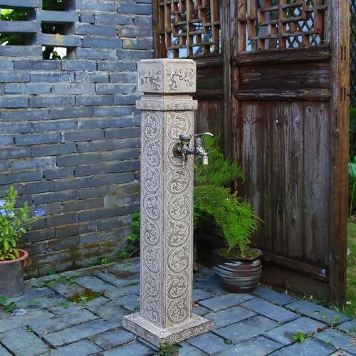 PAKMEZ Freestanding Garden Water Column with Faucet