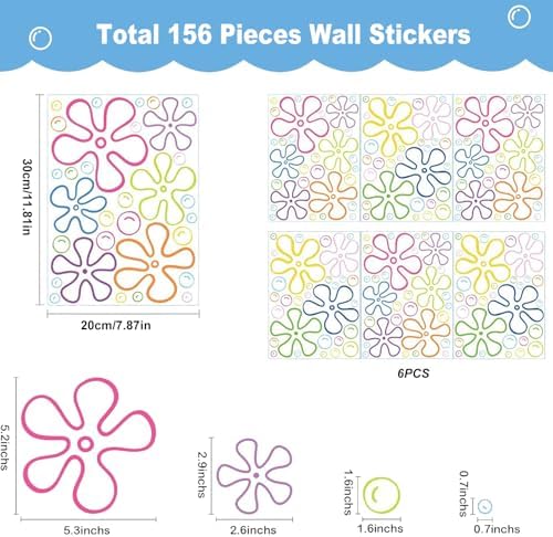 Under The Sea Wall Decals 156PCS Colorful Bubbles Peel and Stick Decor