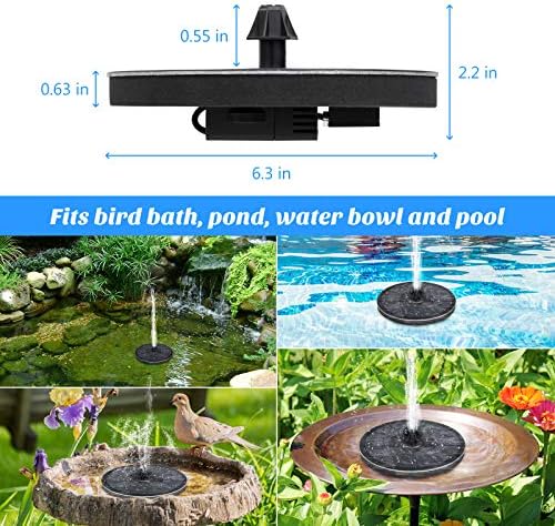 Mademax Solar Fountain with 4 Nozzles and Fixer for Garden and Pond
