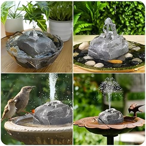 Solar Fountain Bird Bath with 5 Nozzles for Garden