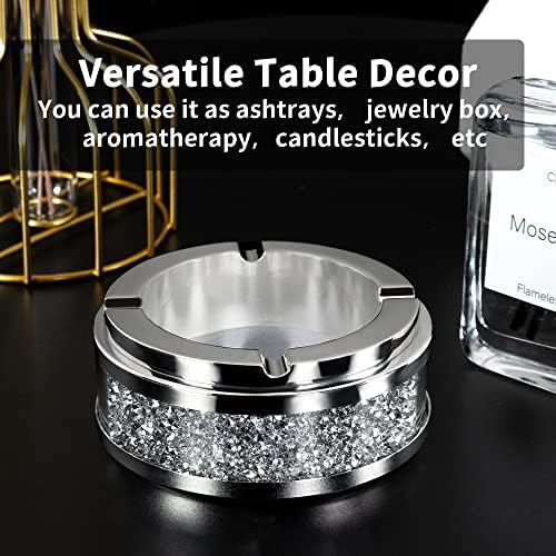 Silver Crushed Diamond Decorative Ashtray 4 x 4 x 157