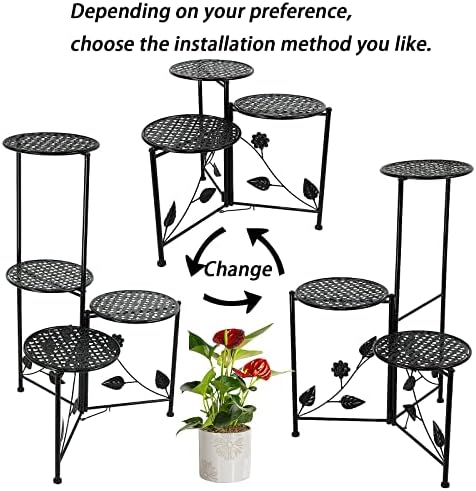NAKUPE 3 Tier Plant Stand for Indoor Outdoor Use